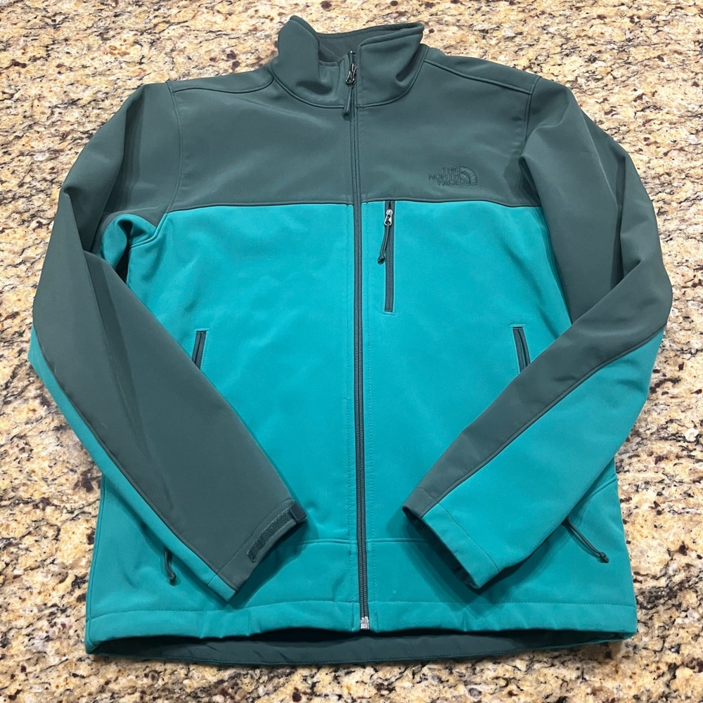 The North Face Apex‎ Bionic Softshell Jacket Mens Small Teal Green Full Zip Coat